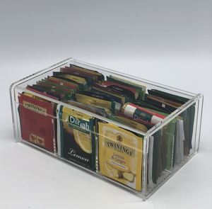 Acrylic tea bag organizer 4 compartment 6 compartment 9 compartment