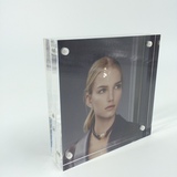 Acrylic crystal photo frame table magnet photo frame square 5,10,12 inch A4 double sided glass magn