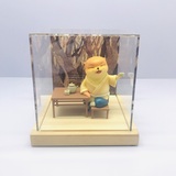 Acrylic display box with wooden base,Hands Craft Miniatures Dollhouse Display Case