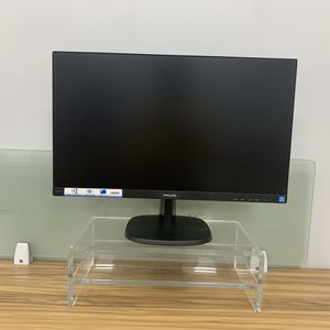 MaxGear 2 層亞克力顯示器支架電腦顯示器支架適用於家庭辦公室商務堅固平臺 PC 桌面支架用於鍵盤存儲和多媒體筆記型電腦印表機1 件裝