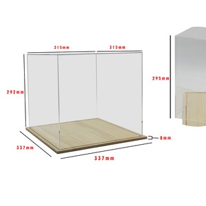 透明亞克力展示盒帶木製底座,檯面立方體收納盒防塵保護展示,適用於動作人物玩具收藏品